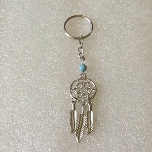 Feather dream catcher keychain